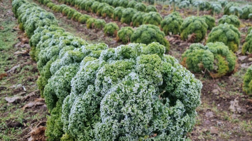 Frost auf Federkohl